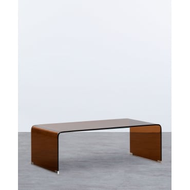 Table Basse Rectangulaire en Verre Trempé (120x60 cm) Curve