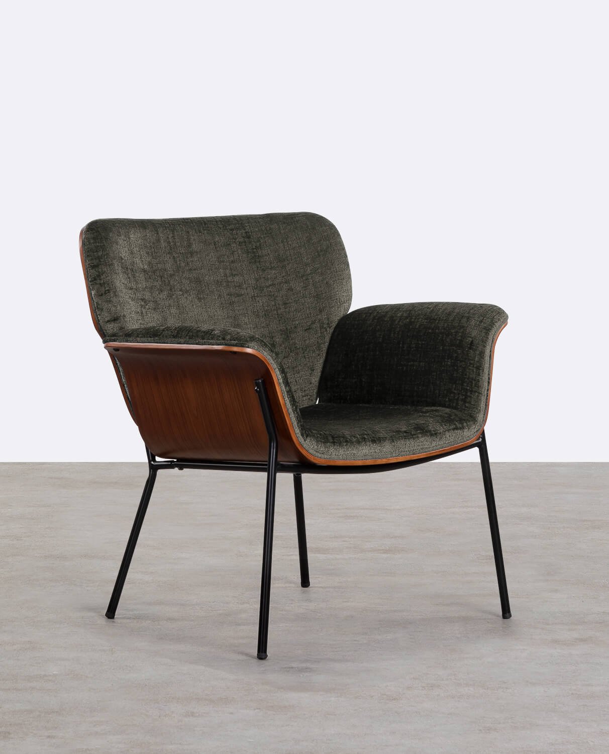 Fauteuil avec Accoudoires en Bois et Tissu Lirio, image de la gelerie 1