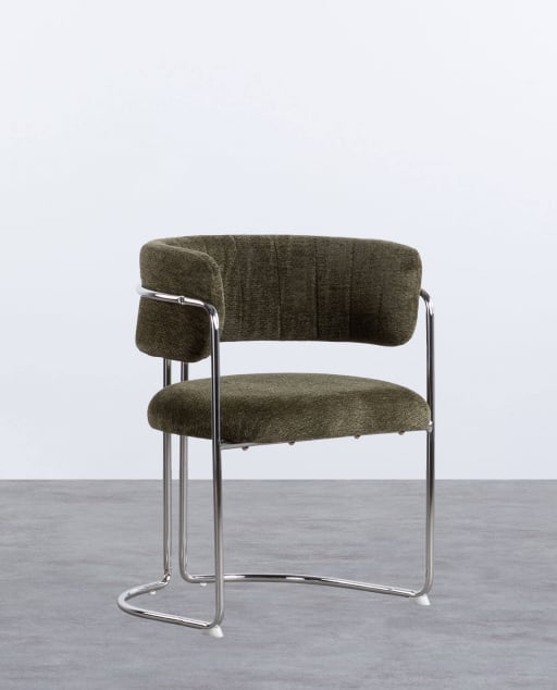 Pack de 2 Chaises de Salle à Manger en Tissu et Métal Petra