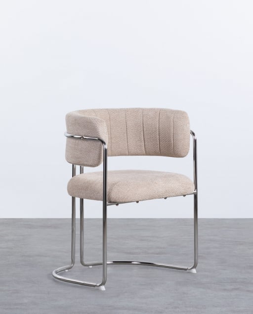 Chaise de Salle à Manger en Tissu et Métal Petra