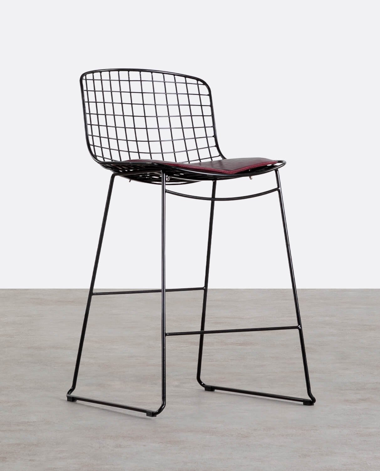 Tabouret Haut en Métal (66 cm) Dossier Bas Aras, image de la gelerie 1