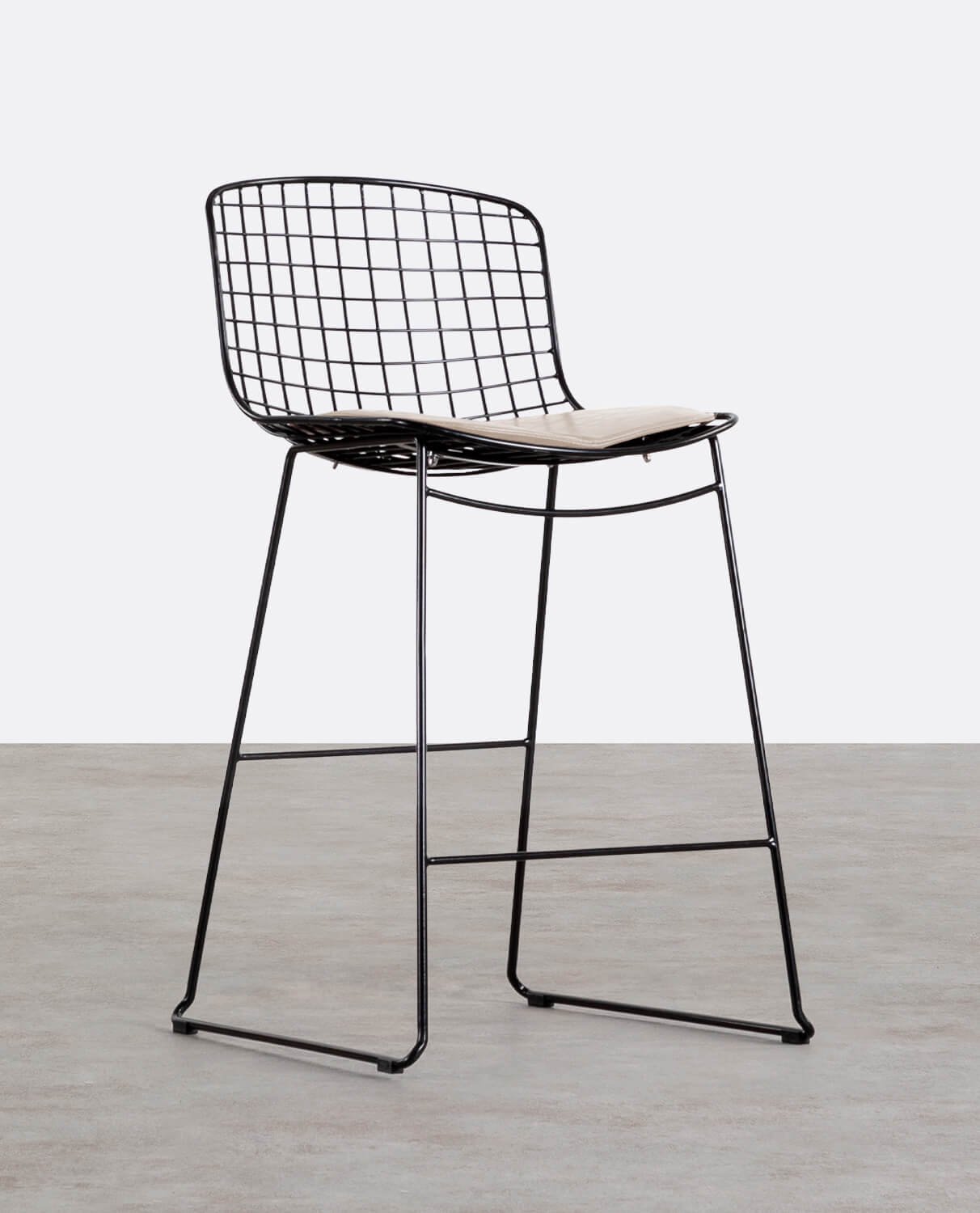 Tabouret Haut en Métal (66 cm) Dossier Bas Aras, image de la gelerie 1
