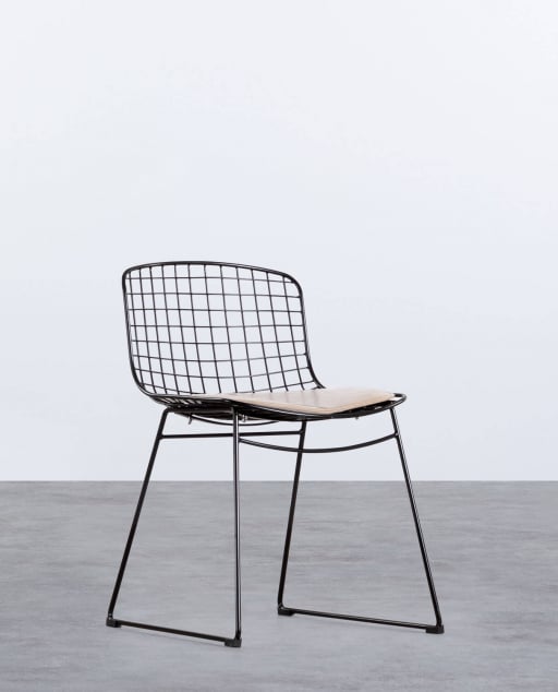 Pack 4 Chaises de Salle à Manger en Métal Dossier Bas Aras 