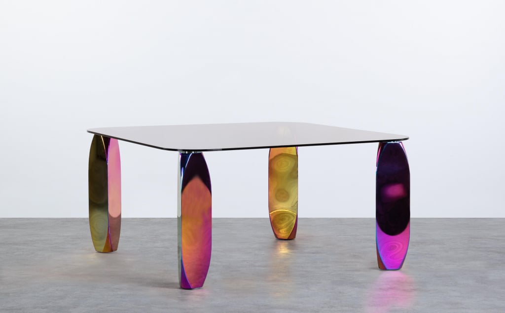 Table de Salle à Manger Carrée en Verre Trempé (150x150 cm) Merli