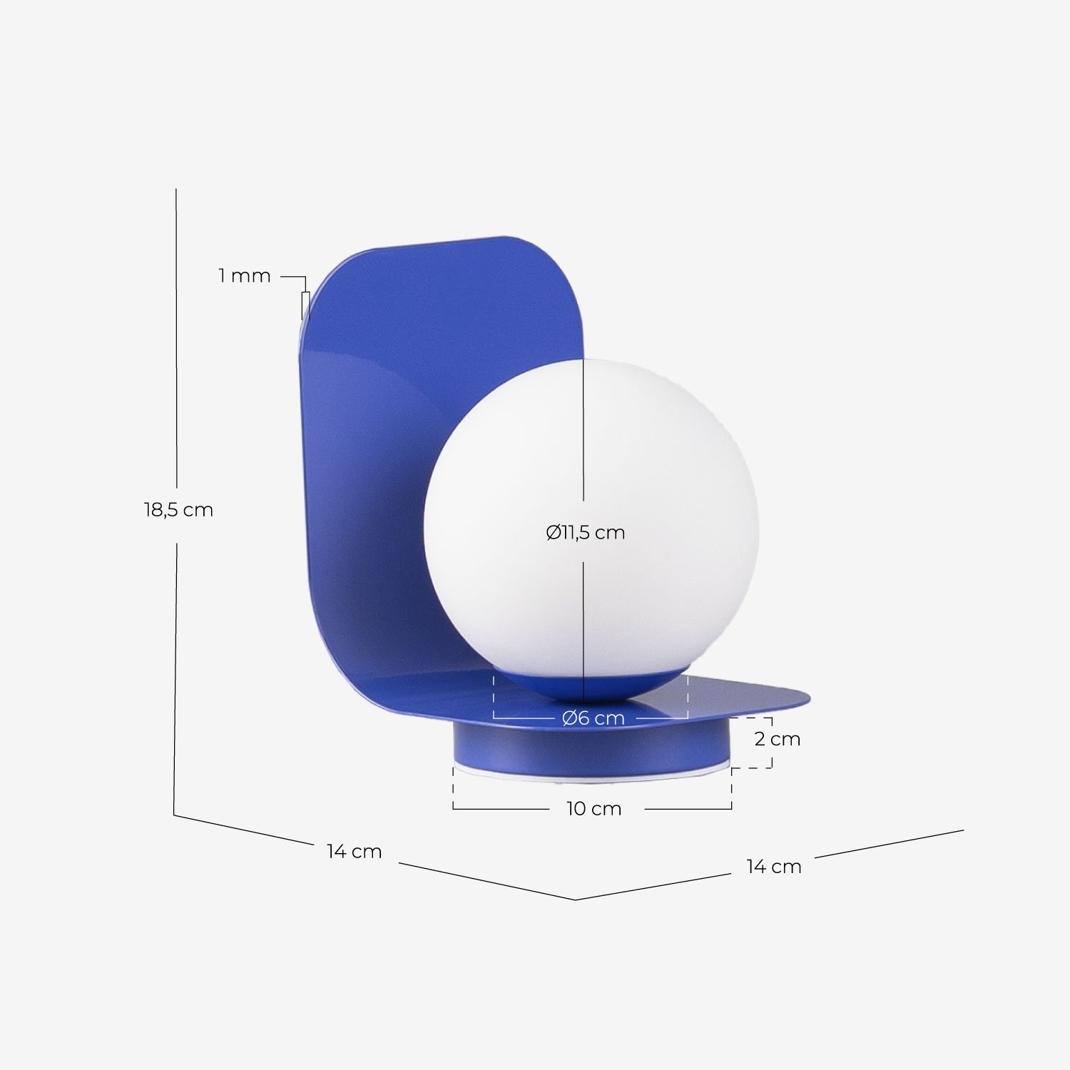 Lampe de Table en Métal Perles, dimensions