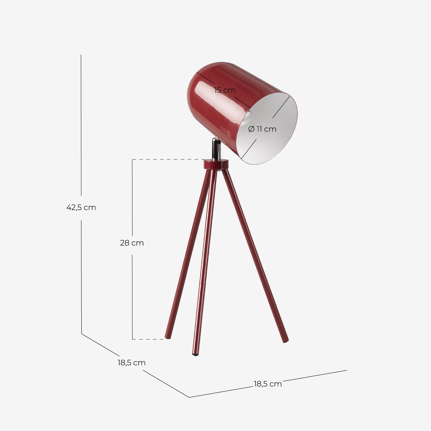 Lampe de Table en Métal Theon, dimensions