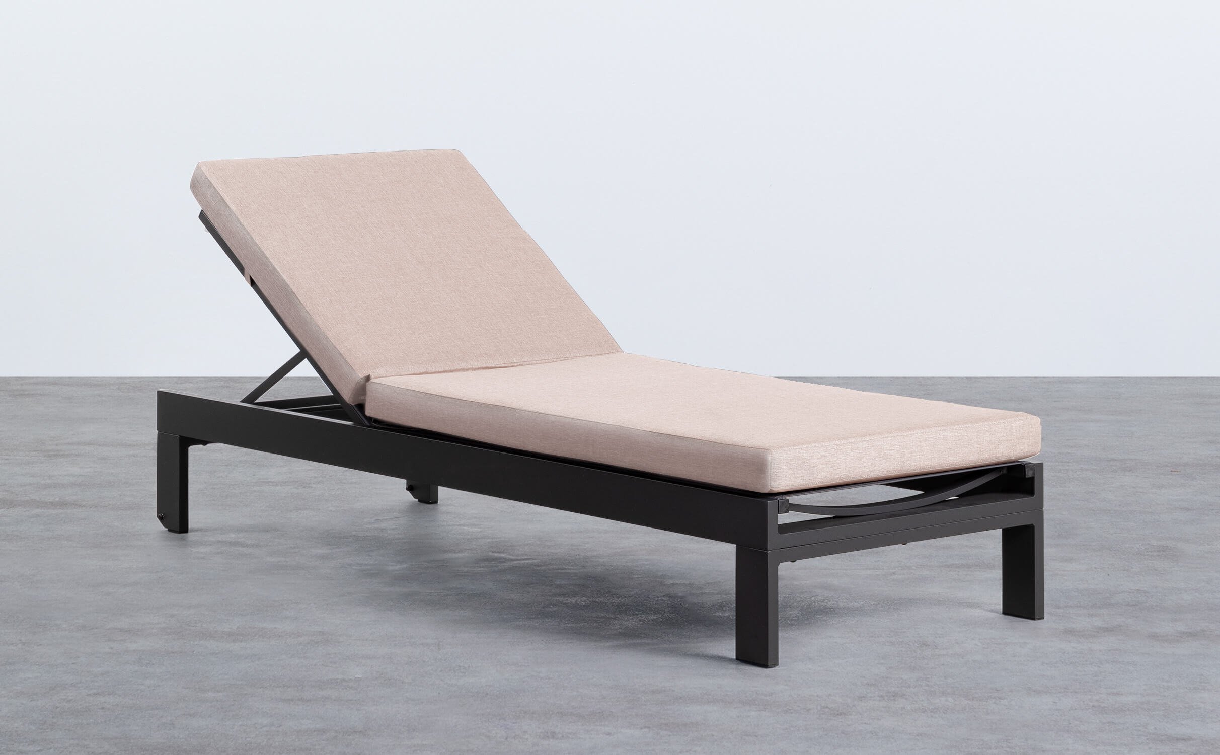Chaise longue Inclinable en Aluminium avec Coussin en Tissu New Kreta , image de la gelerie 1