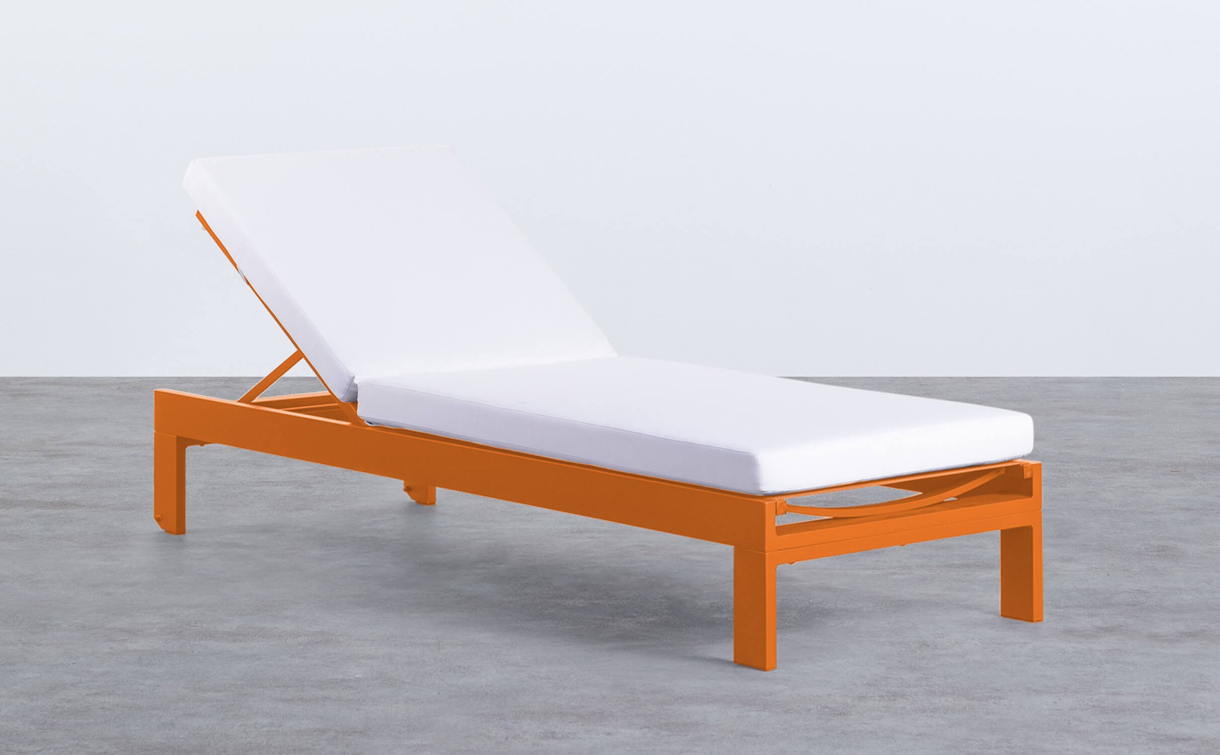 Chaise longue Inclinable en Aluminium avec Coussin en Tissu New Kreta , image de la gelerie 1