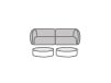 Canapé Modulable avec 2 Pièces D'Angle et 2 Poufs Ronds en Tissu Ilham 