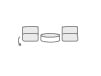 Fauteuil Canapé Modulable 2 Pièces avec Pouf Rond en Tissu Ilham 