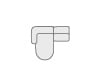 Canapé Méridienne Modulable 2 Pièces avec Fauteuil en Tissu Ilham