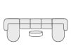 Canapé Modulable 5 Pièces avec 2 Méridiennes et Pouf Rond en Tissu Ilham 