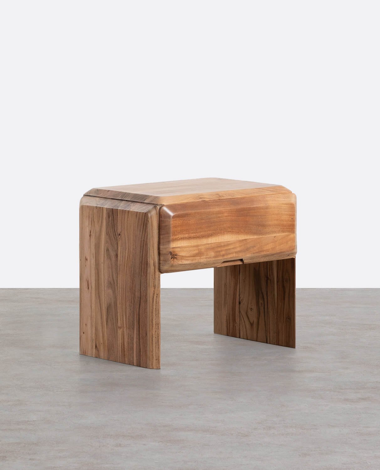 Table de Chevet en Bois d'Acacia (60x40 cm) Lucil, image de la gelerie 1