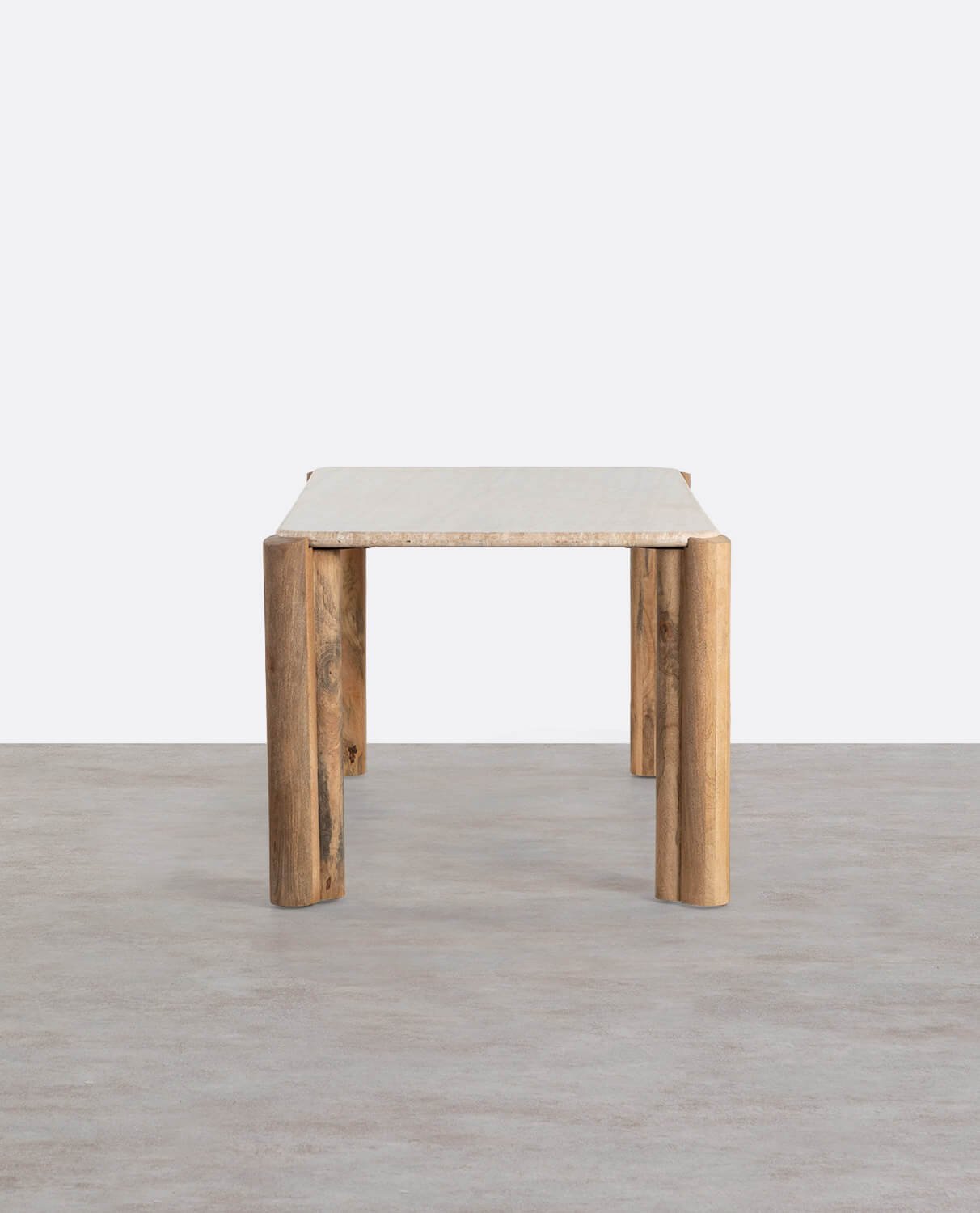 Table à Manger Rectangulaire avec Plateau en Marbre Travertin (174x91 cm) Ethel, image de la gelerie 2