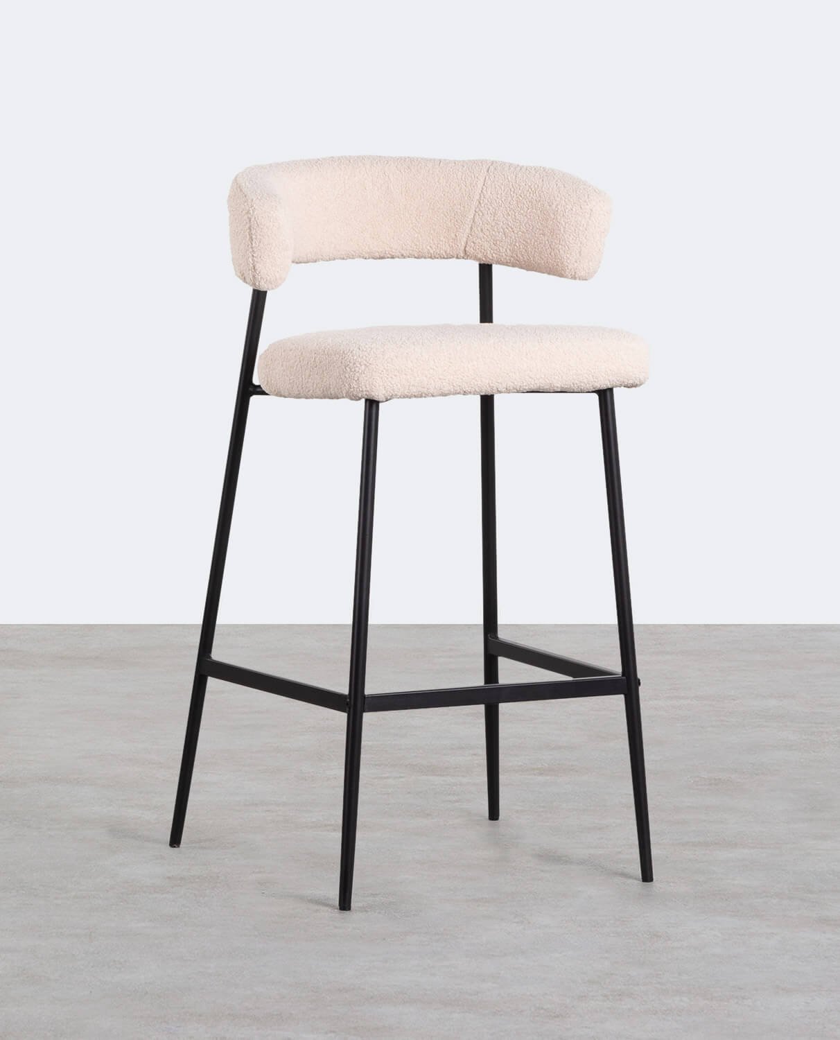 Pack 4 Tabourets Hauts en Métal (74 cm) Eloise Bouclé, image de la gelerie 1