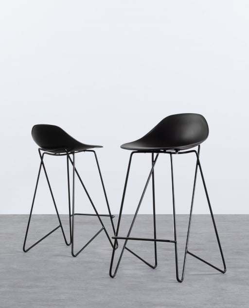 Pack 4 Tabourets Hauts en Polypropylène et Acier (67 cm) Paris
