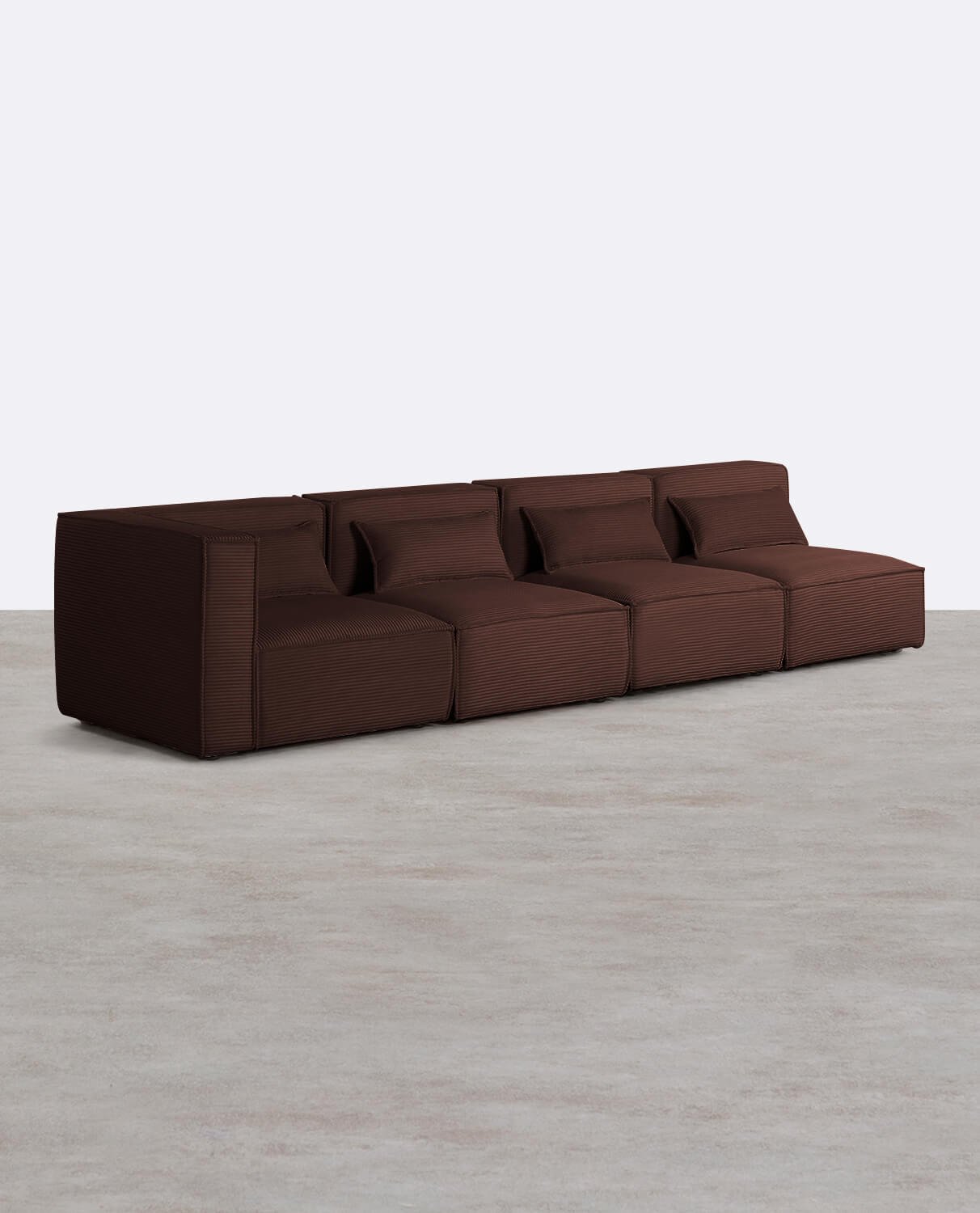 Canapé Modulable 4 Pièces avec 3 Fauteuils en Velours Côtelé Épais Kilhe , image de la gelerie 2