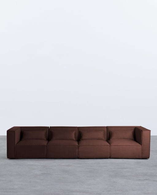 Canapé Modulable 4 Pièces avec 2 Fauteuils d'Angle en Velours Côtelé  Épais Kilhe