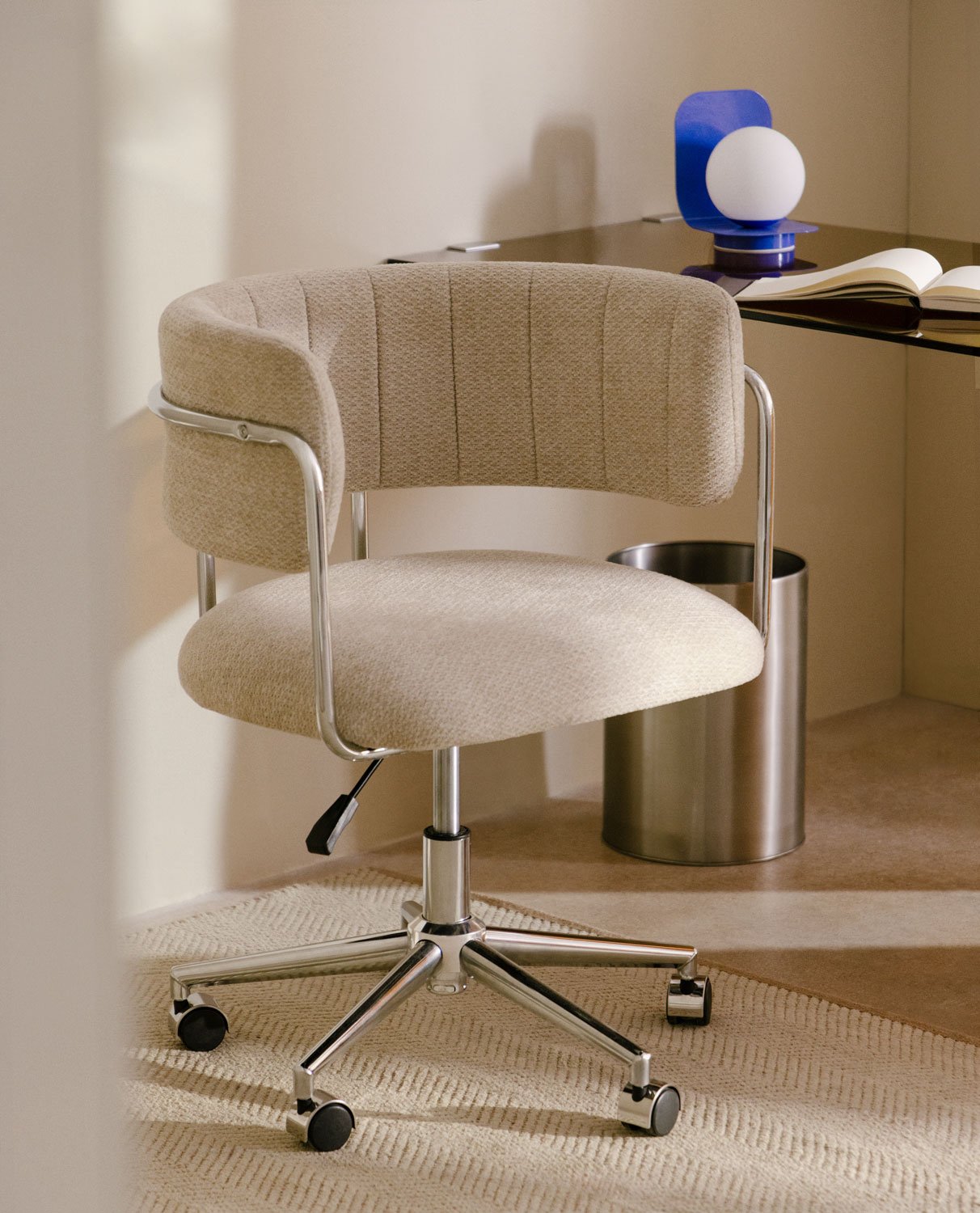 Chaise de Bureau Réglable en Métal et Tissu Petra, image de la gelerie 2