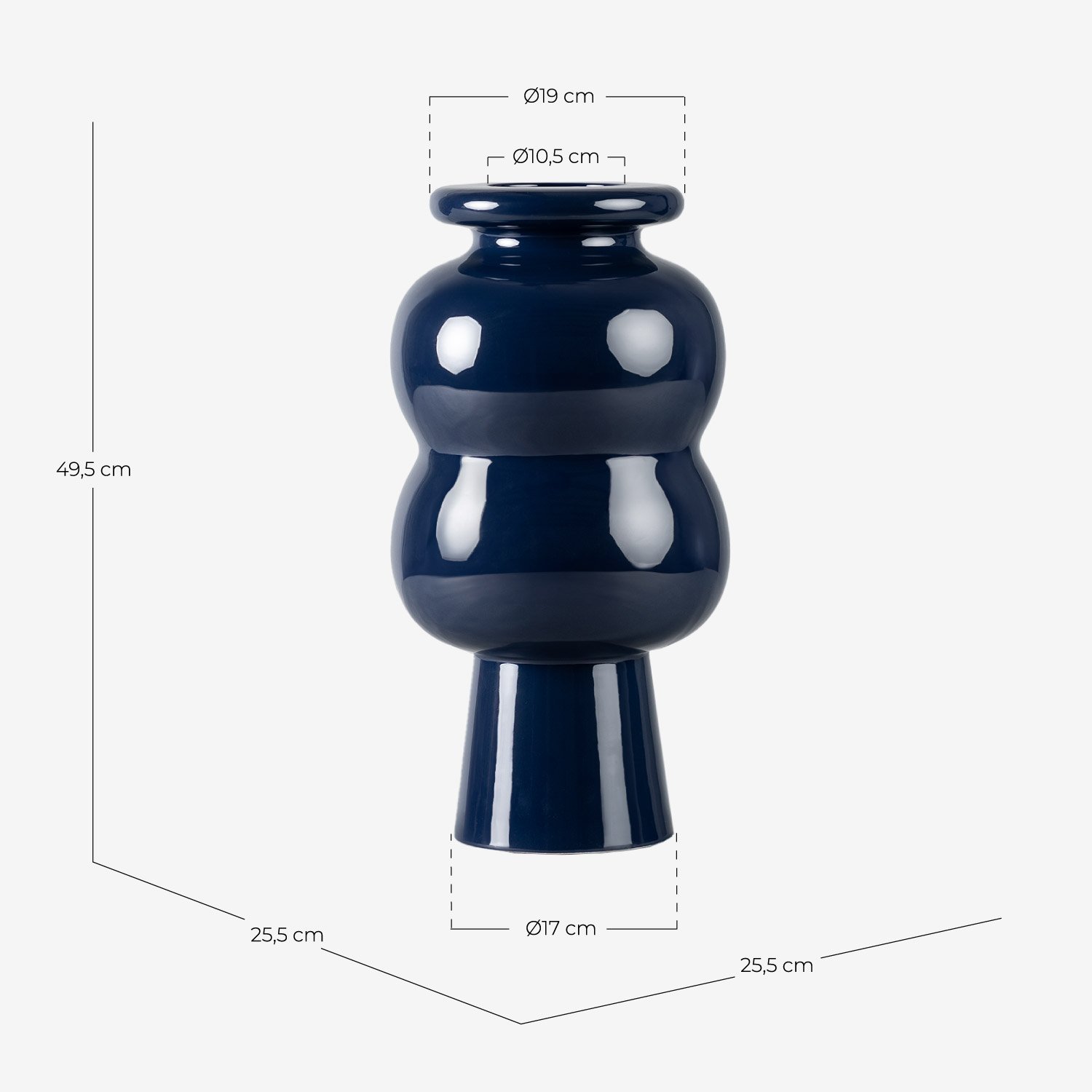Vase Haut en Dolomite XL Gilem, dimensions