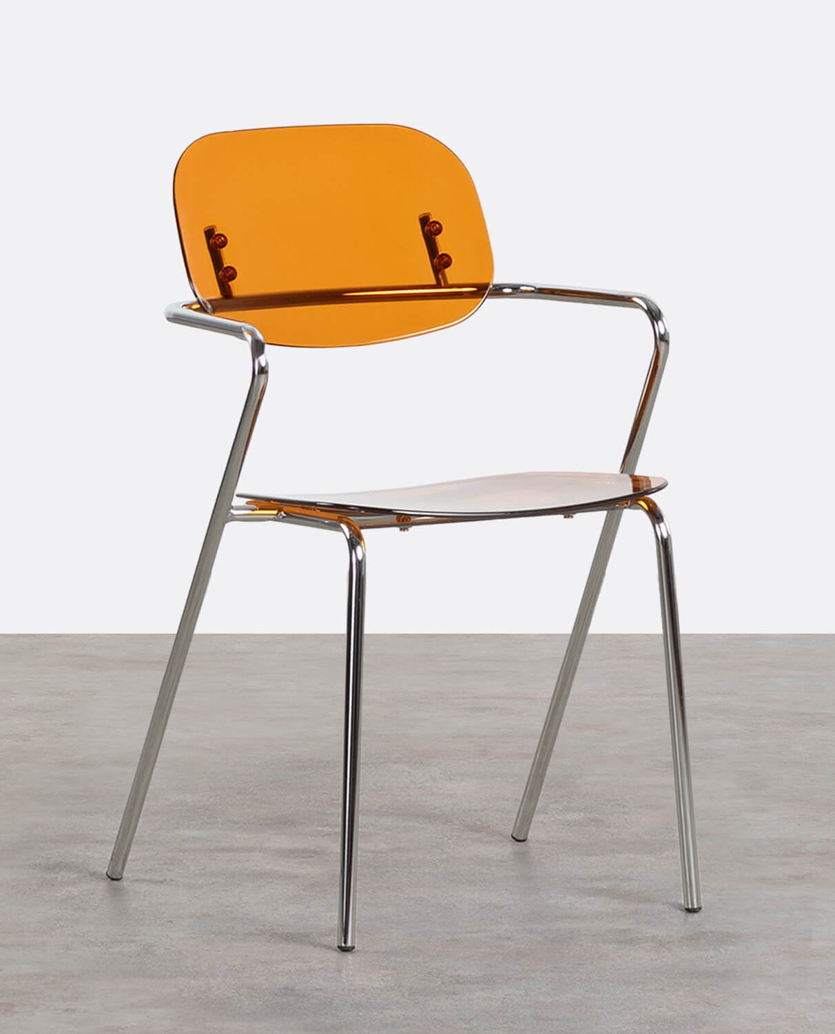 Pack 2 Chaises de Salle à Manger avec Accoudoirs en Polyéthylène et Métal Pinha, image de la gelerie 1