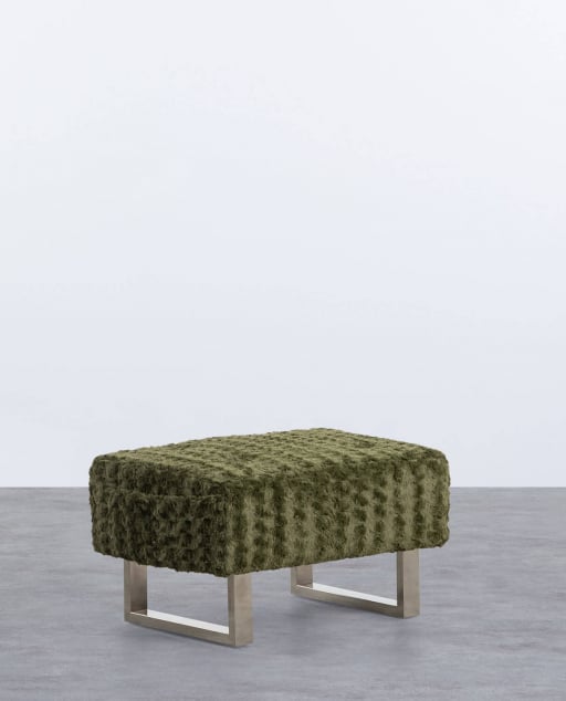 Puff de Repose-Pieds en Tissu à Fourrure des Années 70s Furry