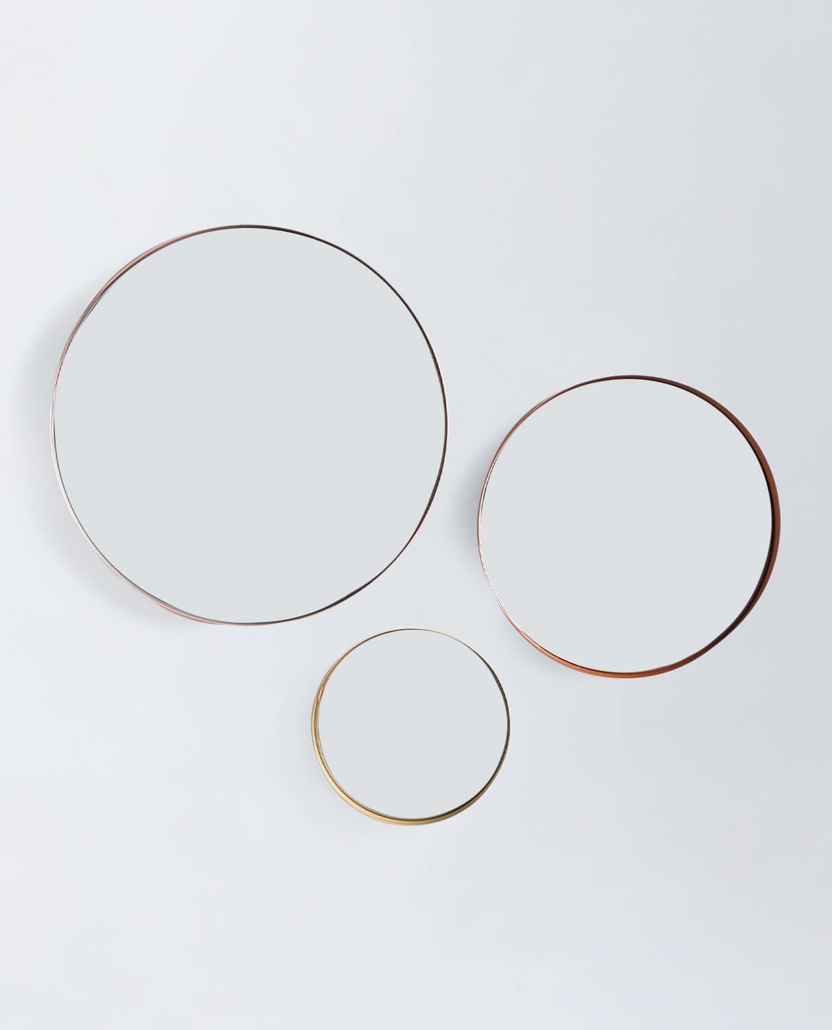 Lot de 3 Miroirs Muraux Ronds en Métal Esdras, image de la gelerie 2