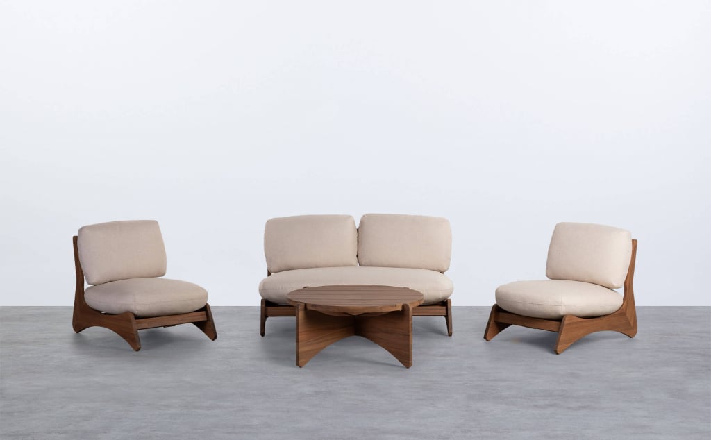 Ensemble de Jardin en Bois d'Acacia et Tissu Lorent