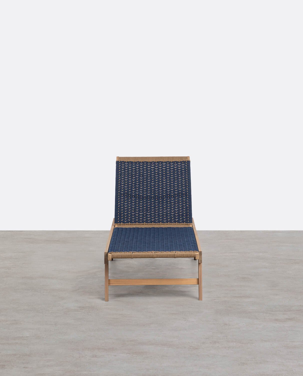 Chaise Longue avec Roues en Bois d'Acacia et Corde Mirle , image de la gelerie 2