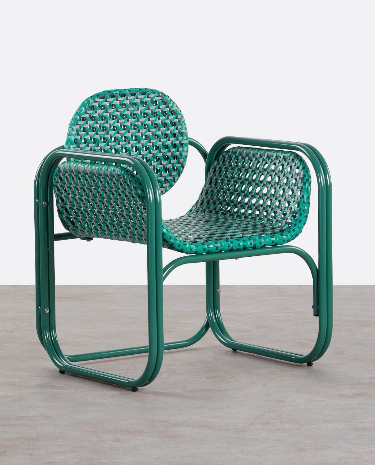 Pack 2 Fauteuils avec Accoudoirs en Aluminium et Rotin Synthétique Roys, image de la gelerie 1