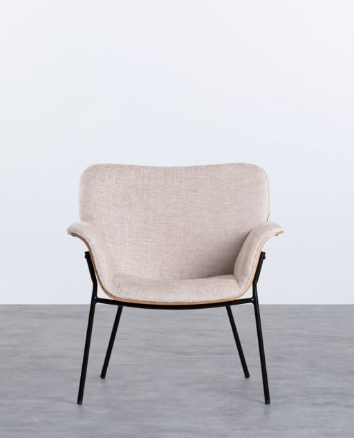 Pack de 2 Fauteuils avec Accoudoirs en Bois et Tissu Lirio