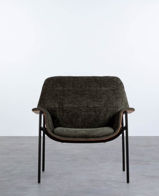 Pack de 2 Fauteuils avec Accoudoirs en Bois et Tissu Rinu