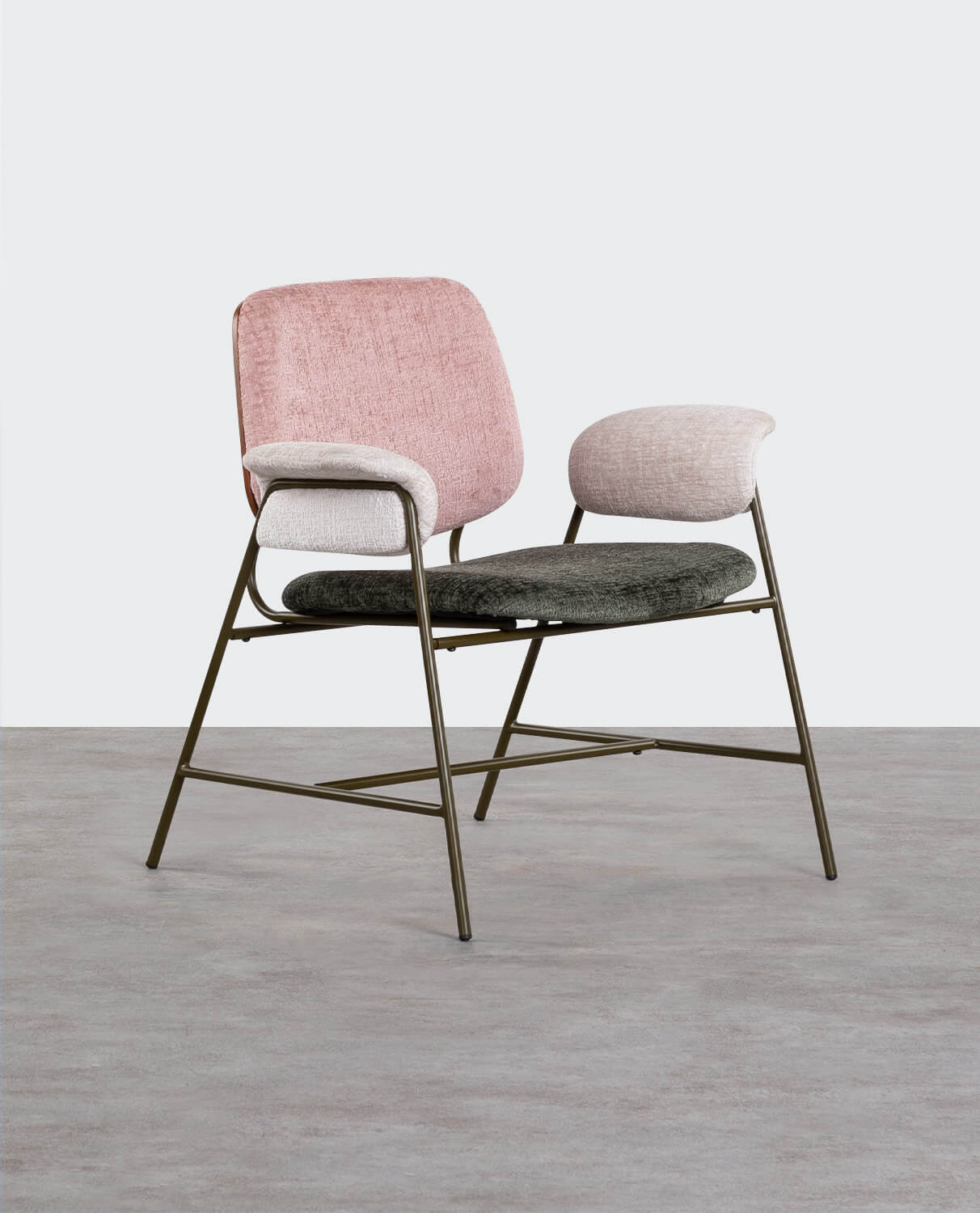 Pack 2 Fauteuils avec Accoudoirs en Métal et Tissu Vegas, image de la gelerie 1