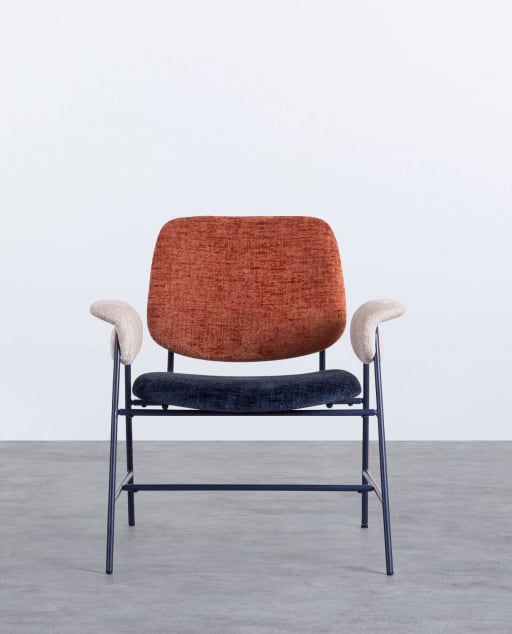 Pack 2 Fauteuils avec Accoudoirs en Métal et Tissu Vegas
