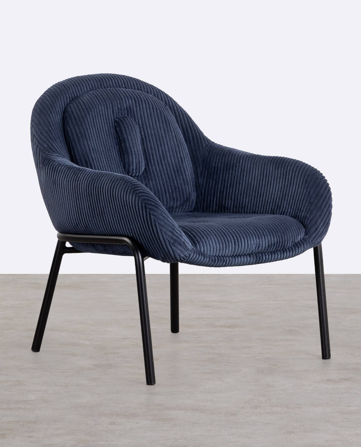 Pack de 2 Fauteuils en Velours Côtelé Épais et Métal Bres , image de la gelerie 1