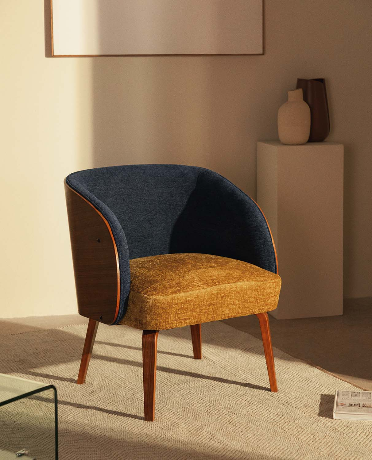 Pack 2 Fauteuils Bois et Tissu Meria , image de la gelerie 2