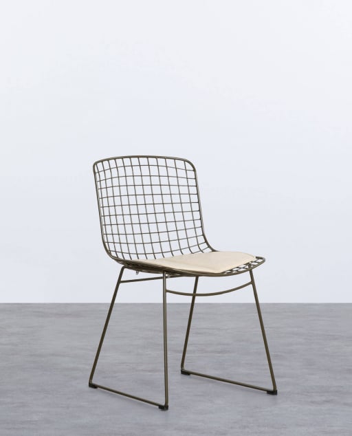 Chaise de Salle à Manger à Dossier Haut en Métal Aras Fresh - Vert Nori
