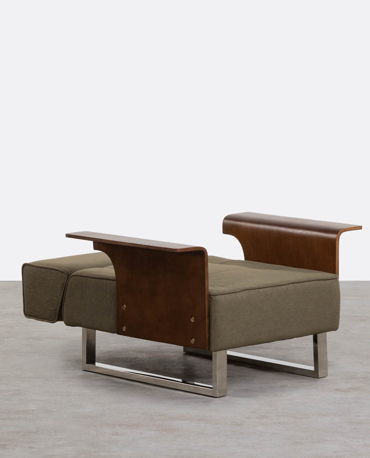 Pack 2 Fauteuils Inclinables avec Accoudoirs en Bois et Tissu 70S, image de la gelerie 2