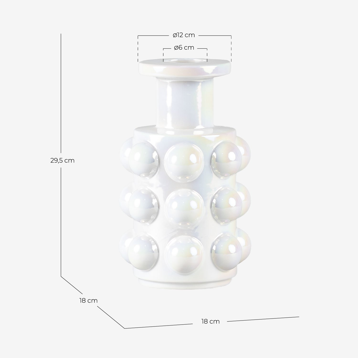 Grand Vase en Dolomite Galvanisée Malik, dimensions