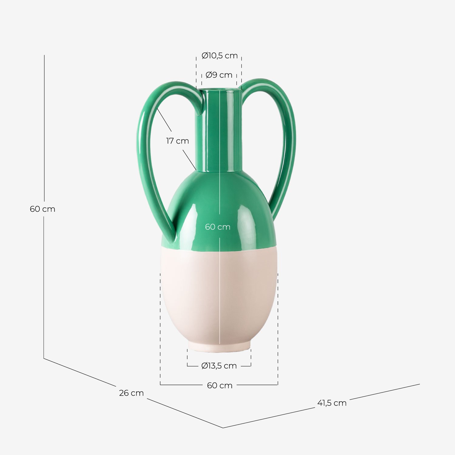 Grand Vase Dolomite XL Mig Peral, dimensions