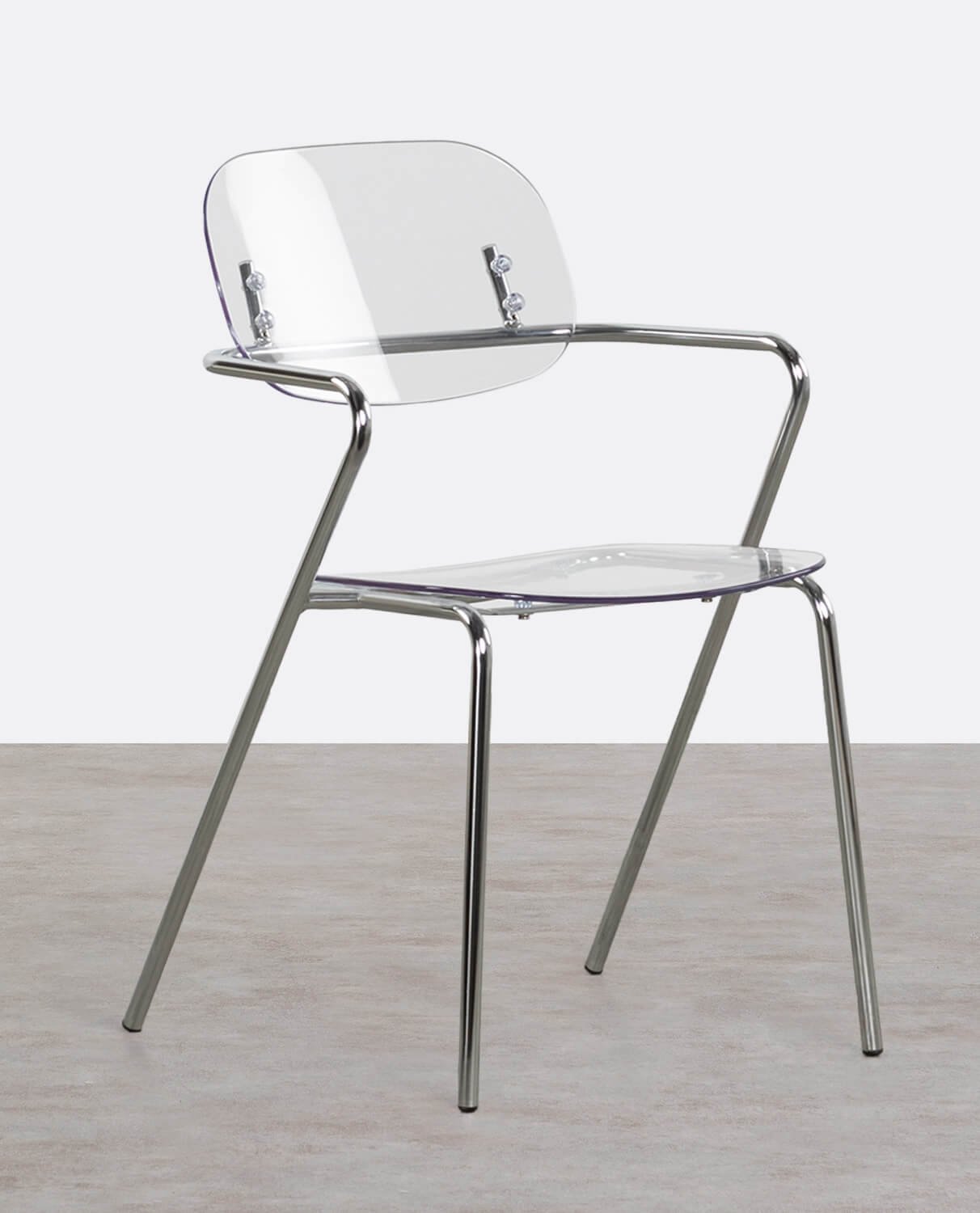 Pack 2 Chaises de Salle à Manger avec Accoudoirs en Polyéthylène et Métal Pinha, image de la gelerie 1