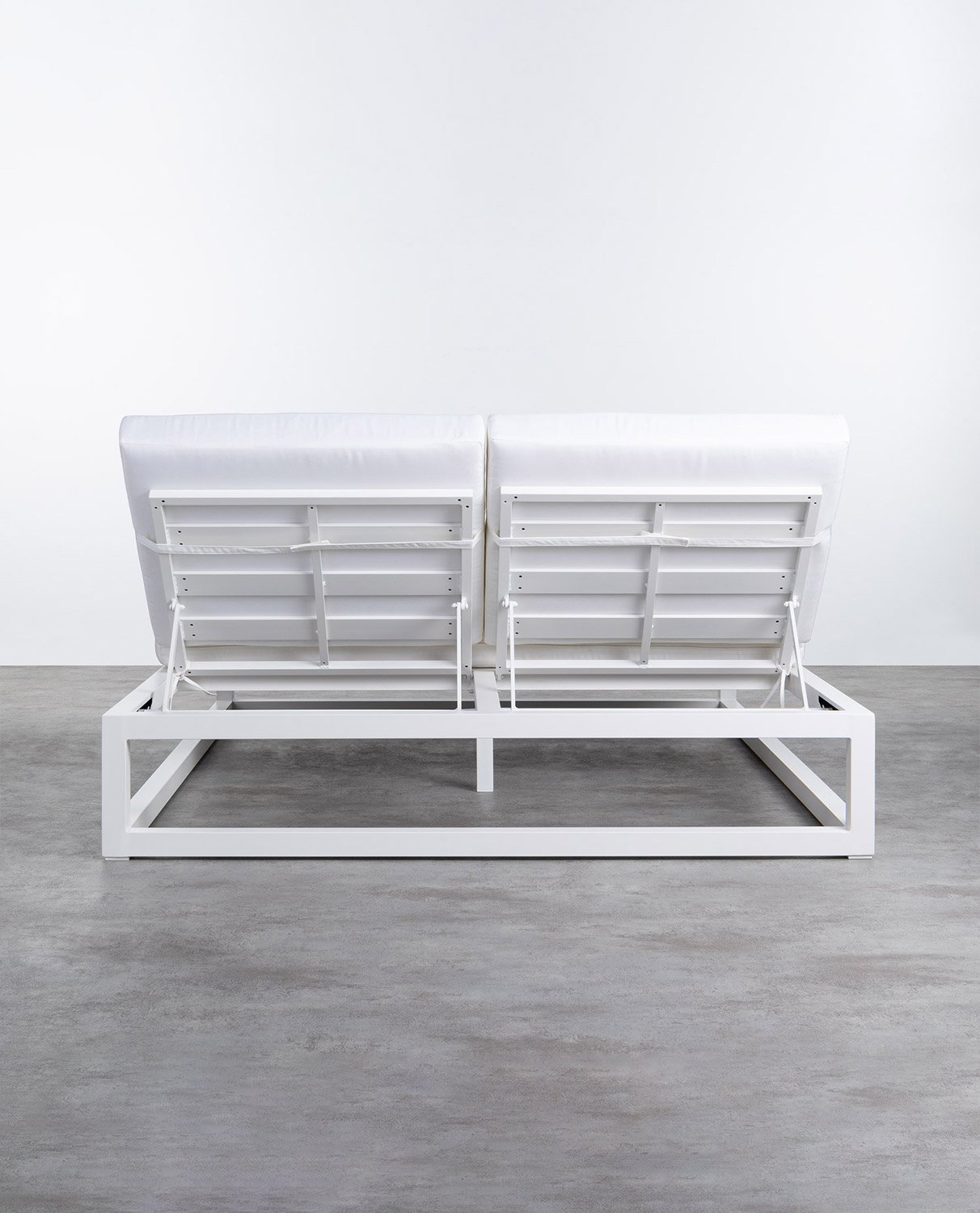 Double Tumbion Inclinable Kewin et 2 Tables d'Appoint en Aluminium Kreta Colours, image de la gelerie 2