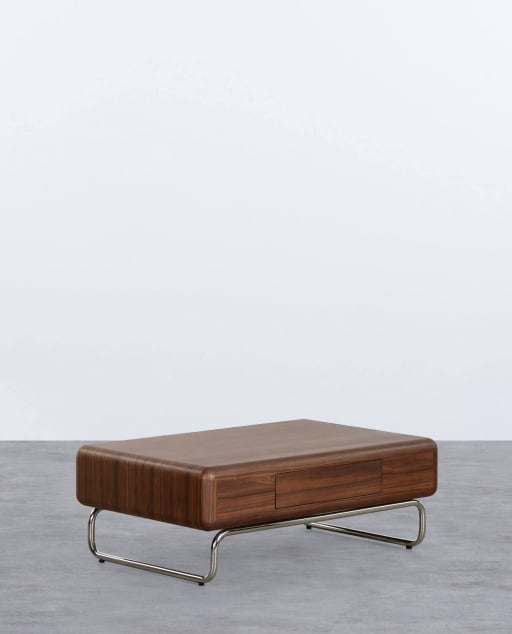 Table Basse Rectangulaire en Bois et Métal (110x70 cm) Candela 