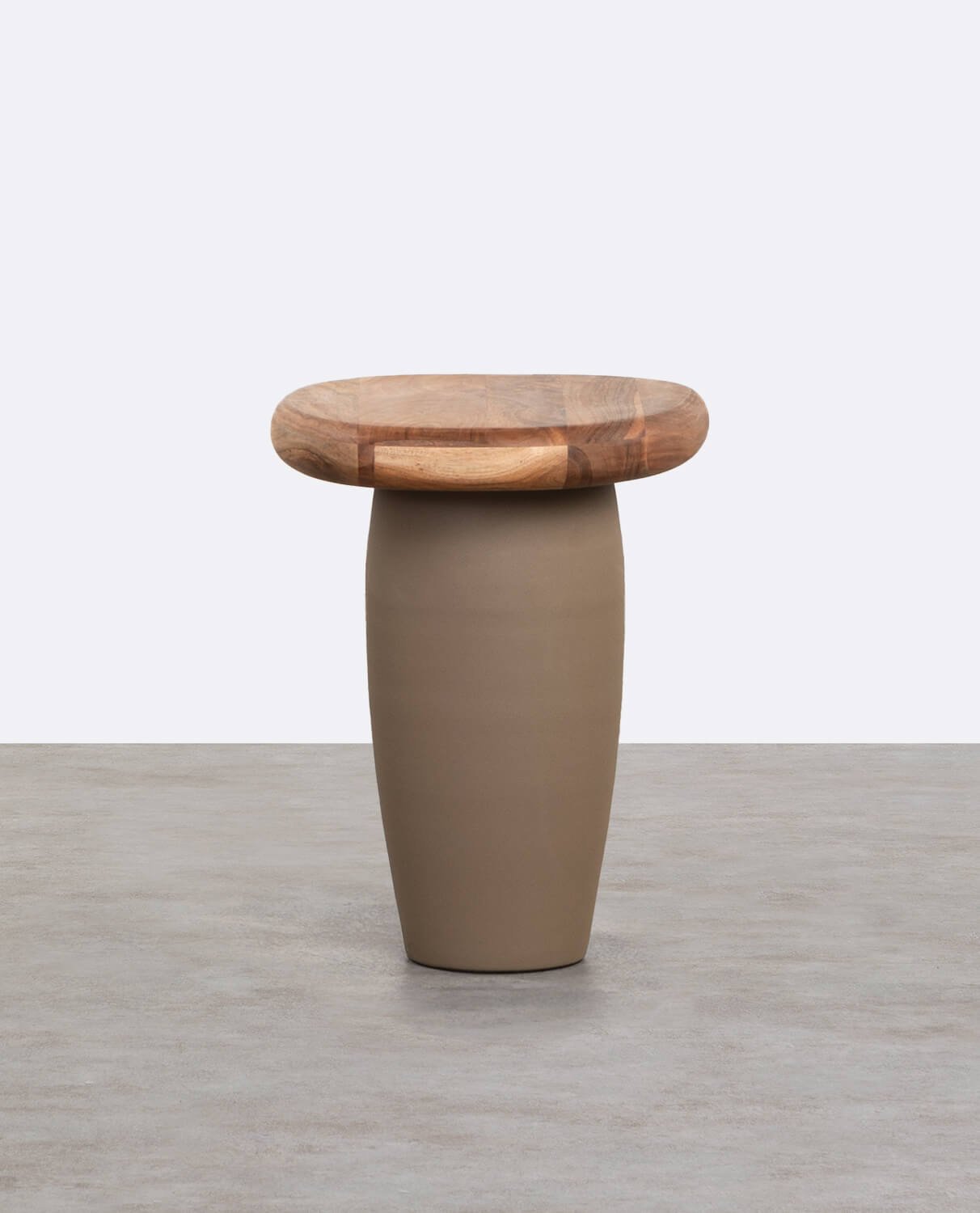 Table d'Appoint ovale en Bois d'Acacia et Métal (40,5x38 cm) Tricia, image de la gelerie 1