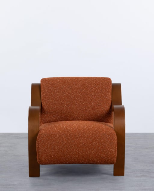 Pack 2 Fauteuils en Bois et Tissu Curved