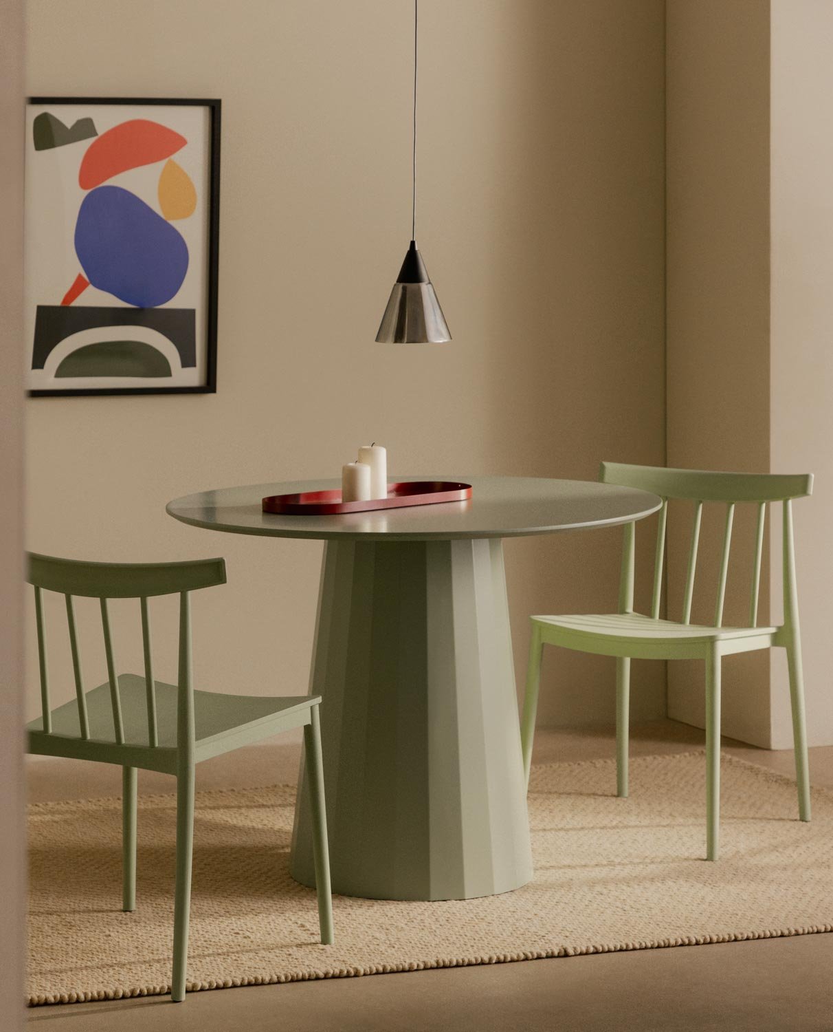 Table à Manger Ronde en Bois et Métal (Ø120 cm) Irem, image de la gelerie 2
