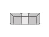 Canapé de Jardin Modulaire 3 Pièces avec 2 Canapés d'Angle et Fauteuil en Tissu Lagos