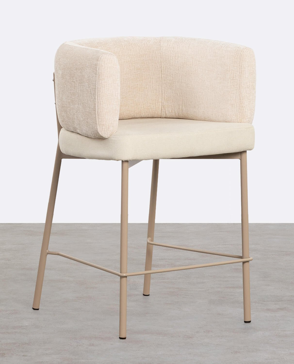 Tabouret Haut en Tissu et Métal (64 cm) Hades Soft, image de la gelerie 1