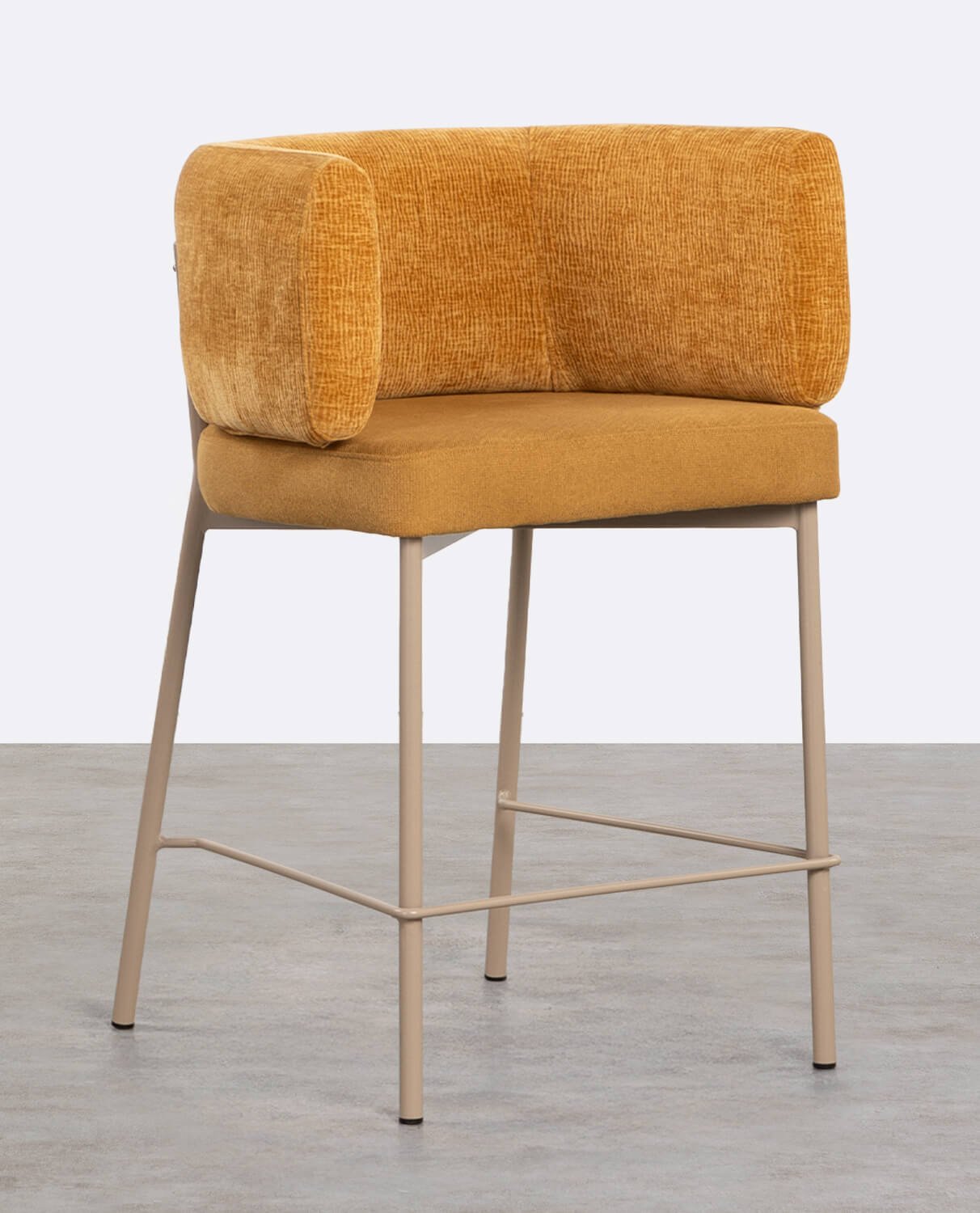 Tabouret Haut en Tissu et Métal (64 cm) Hades Soft, image de la gelerie 1