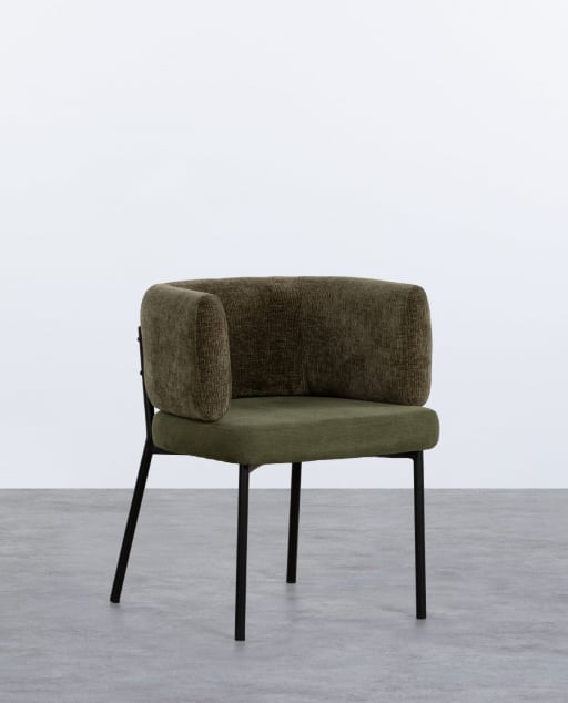 Pack 4 Chaises de Salle à Manger en Tissu et Métal Hades